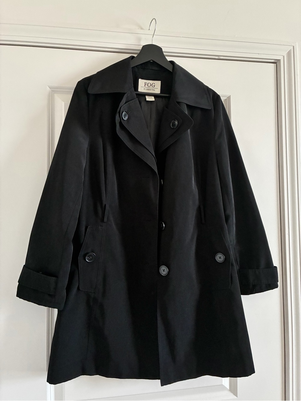 London Fog Black Women’s Mid-Length Trench Coat - Picture 2 of 9